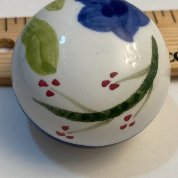 Ceramic Drawer Pull Knobs Cabinet Pulls Flower Floral Set of 27 Blue Green Pink - Picture 2 of 12